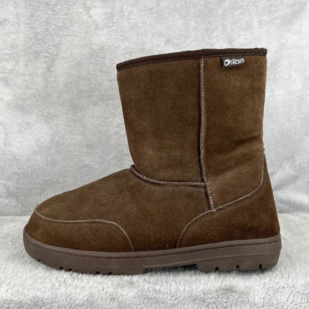 The Realm Suede Australian Wool Boots 13 Brown Men Winter Warm Outdoor